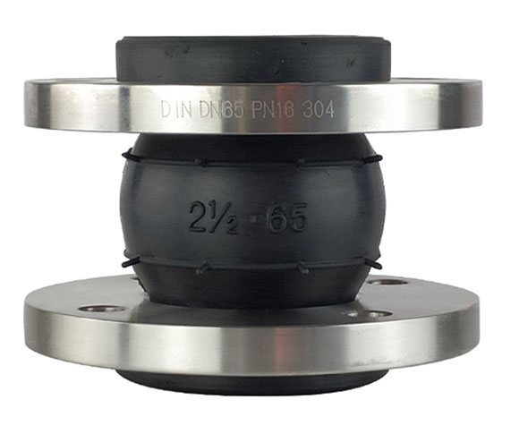 Single sphere rubber joint