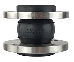 Single sphere rubber joint